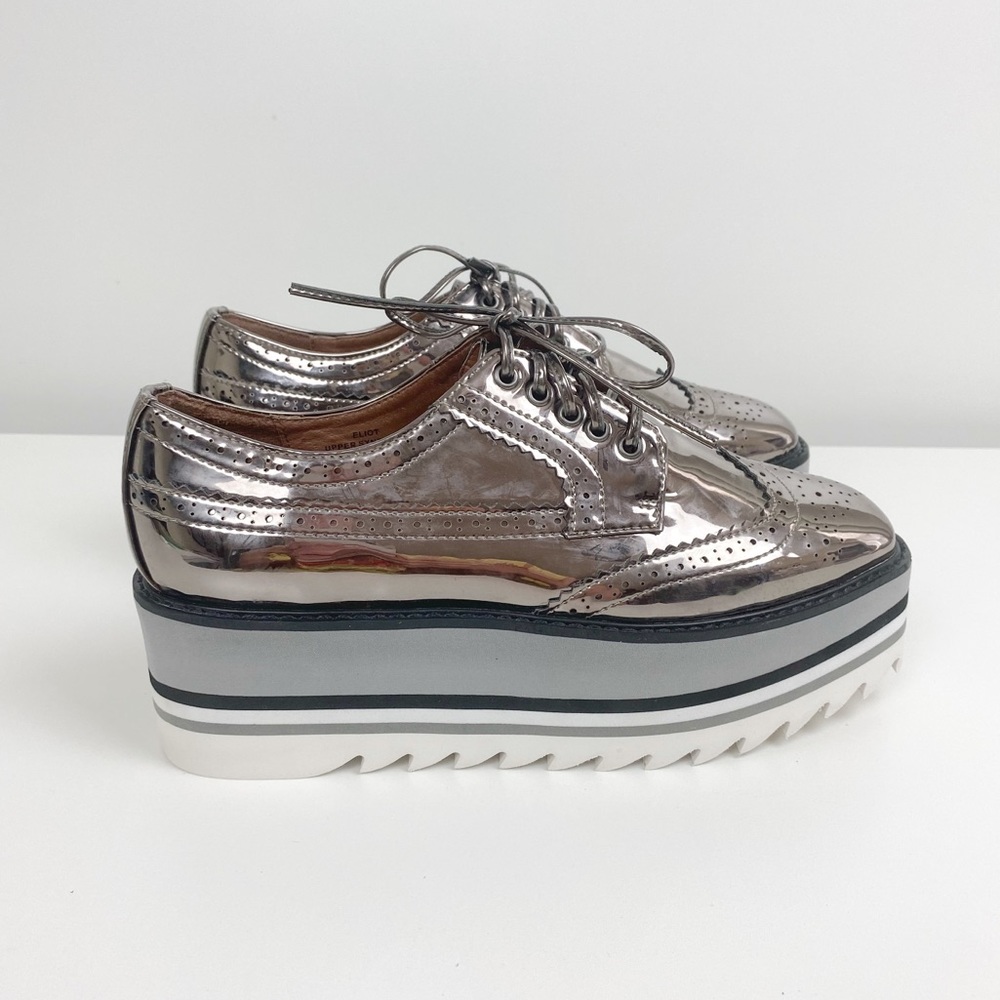 Jeffrey Campbell Metallic Platform Oxford Sneakers Size 7.5